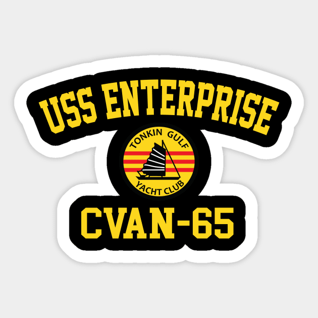 USS Enterprise CVAN-65 Tonkin Gulf Yacht Club Sticker by Tonkin Gulf Yacht Club